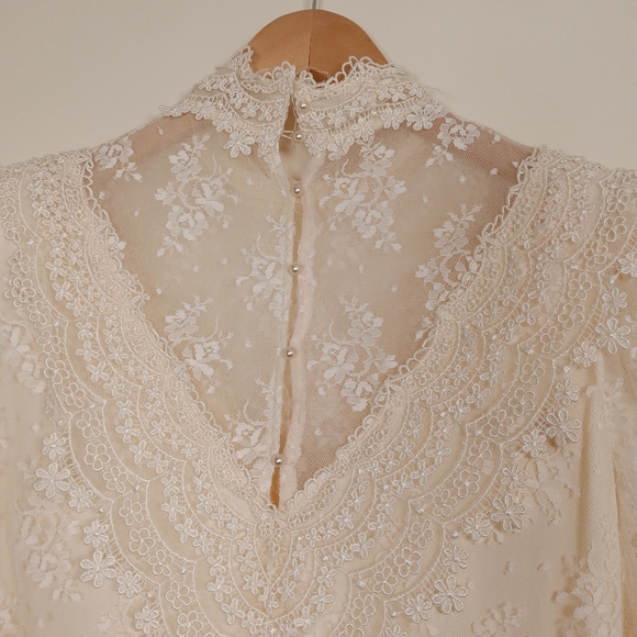 Michael Marcella by Barbara Chodos Vintage Victorian-Style Retro Lace Blouse - Picture 6 of 10
